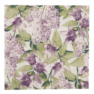 Papírové ubrousky s fialovými květy šeříku a zvonků - 33*33 cm (20ks)