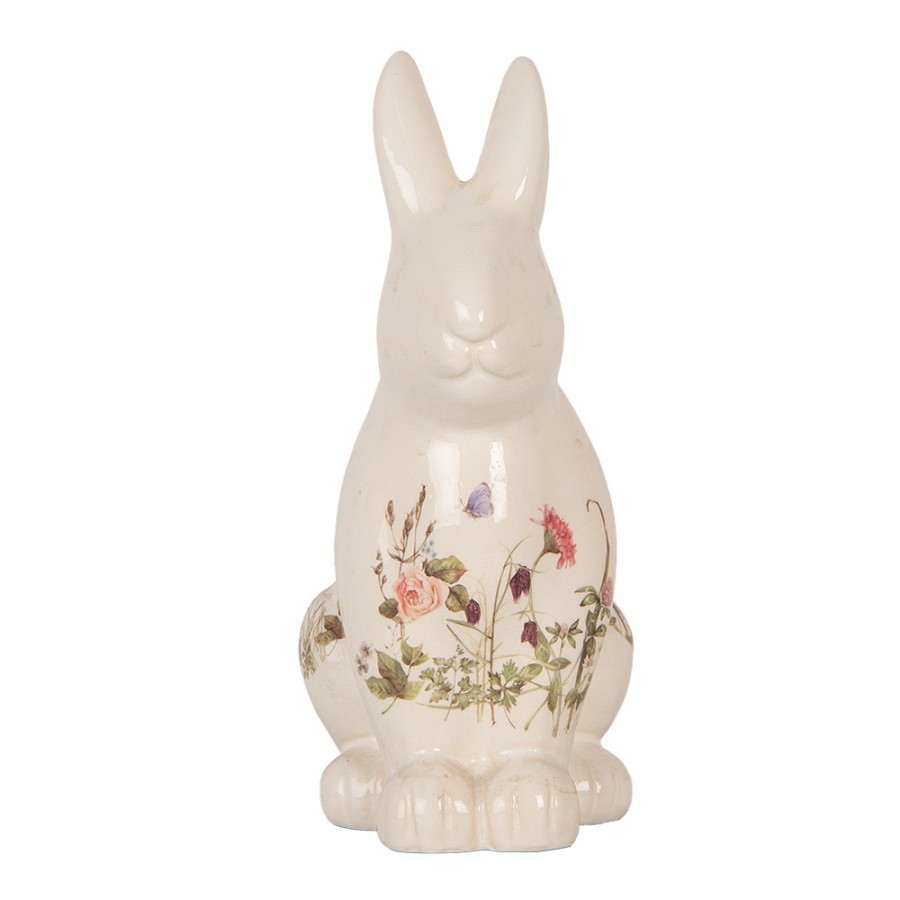 Keramická dekorace králík s lučními květy Flowers of Love L - 16*12*28 cm