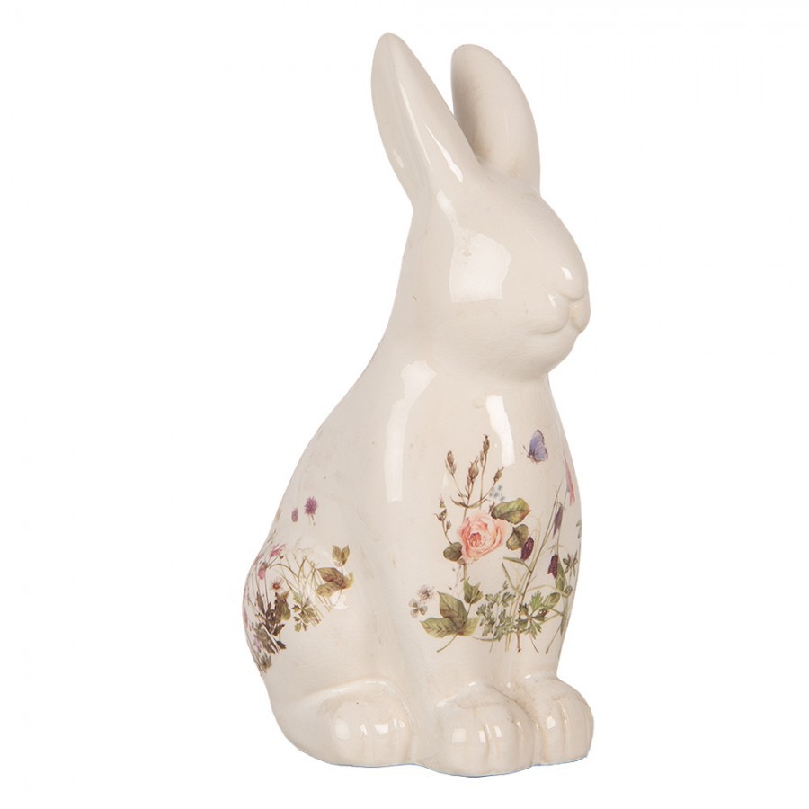 Keramická dekorace králík s lučními květy Flowers of Love L - 16*12*28 cm
