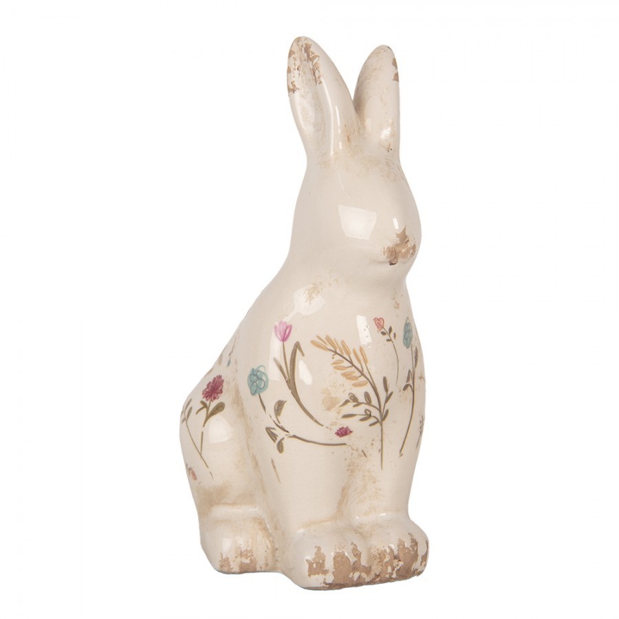 Keramická dekorace králík s kvítky Floral Cartoon M - 13*10*21 cm