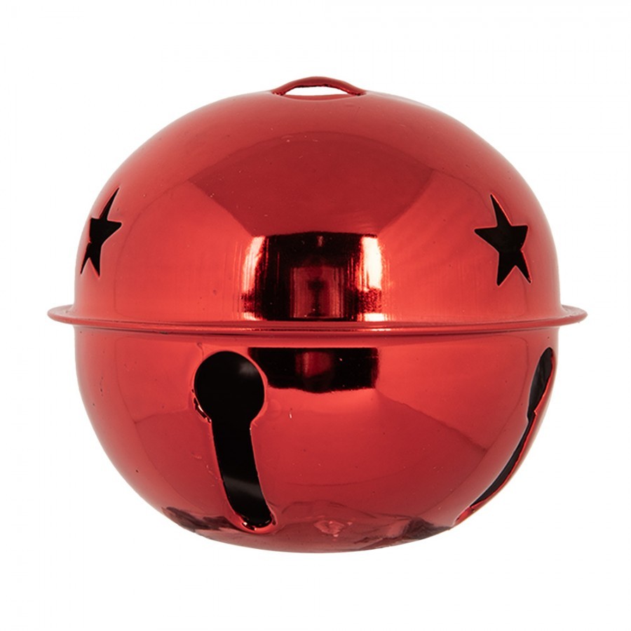 Christmas Ornament Bell ? 9x9 Cm Red Metal - ? 9*9 cm Clayre & Eef Christmas Ornament Bell ? 9x9 Cm Red Metal - ? 9*9 cm Clayre & Eef