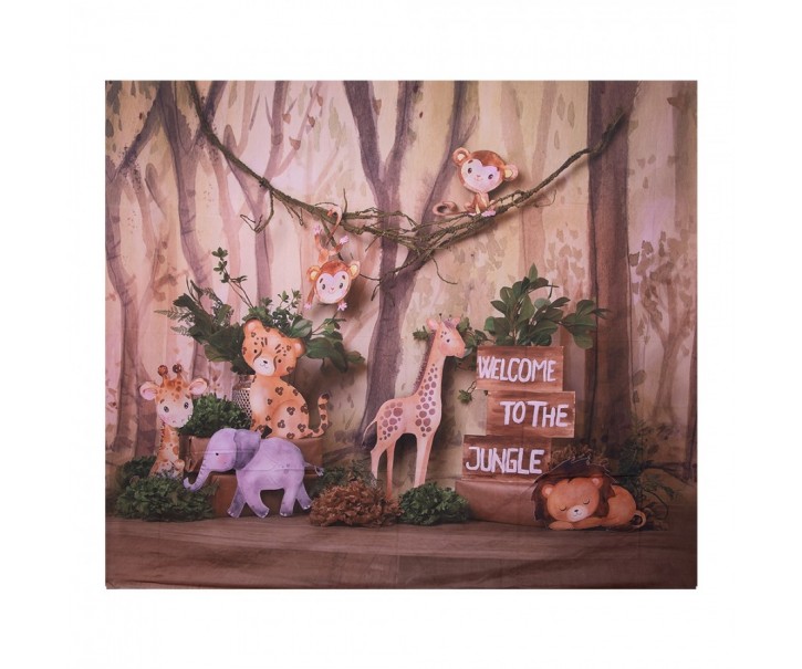 Dětské látkové pozadí Welcome to the Jungle - 180*1*210 cm Clayre & Eef