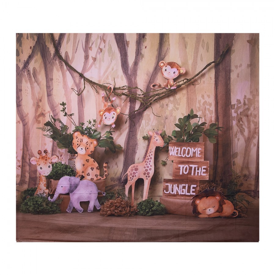 Dětské látkové pozadí Welcome to the Jungle - 180*1*210 cm