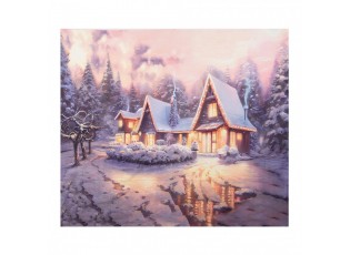 Vánoční látkové pozadí se zimní krajinou Christmas Wall Cloth - 180*1*210 cm
