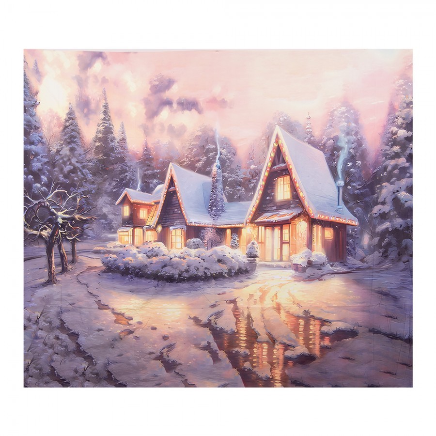 Vánoční látkové pozadí se zimní krajinou Christmas Wall Cloth - 180*1*210 cm