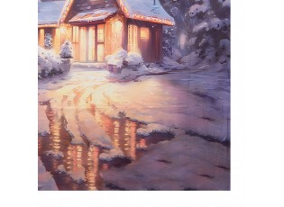 Vánoční látkové pozadí se zimní krajinou Christmas Wall Cloth - 180*1*210 cm