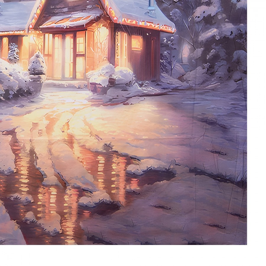 Vánoční látkové pozadí se zimní krajinou Christmas Wall Cloth - 180*1*210 cm