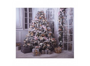 Vánoční látkové pozadí se stromkem a dárky Christmas Wall Cloth - 180*1*210 cm