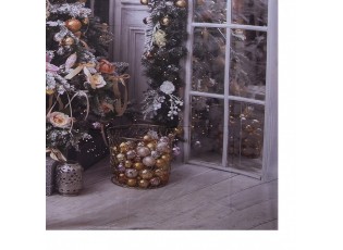 Vánoční látkové pozadí se stromkem a dárky Christmas Wall Cloth - 180*1*210 cm