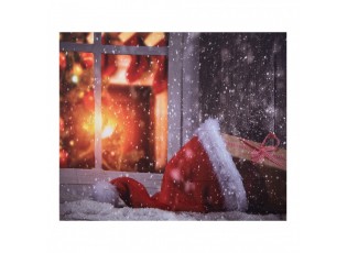 Vánoční látkové pozadí se santovo čepkou Christmas Wall Cloth - 180*1*210 cm