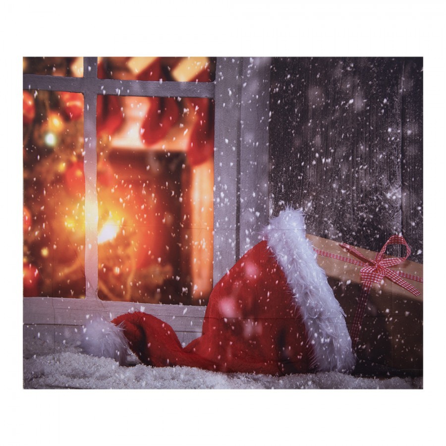 Vánoční látkové pozadí se santovo čepkou Christmas Wall Cloth - 180*1*210 cm