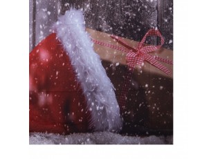 Vánoční látkové pozadí se santovo čepkou Christmas Wall Cloth - 180*1*210 cm
