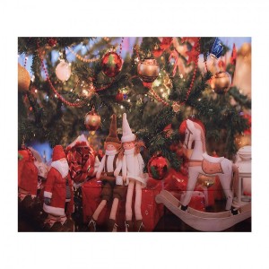 Vánoční látkové pozadí s houpacím koníkem Christmas Wall Cloth - 180*1*210 cm