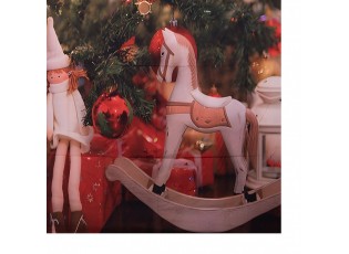 Vánoční látkové pozadí s houpacím koníkem Christmas Wall Cloth - 180*1*210 cm