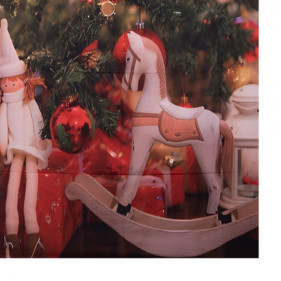 Vánoční látkové pozadí s houpacím koníkem Christmas Wall Cloth - 180*1*210 cm