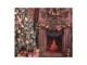 Vánoční látkové pozadí s hořícím krbem Christmas Wall Cloth - 180*1*210 cm Clayre & Eef