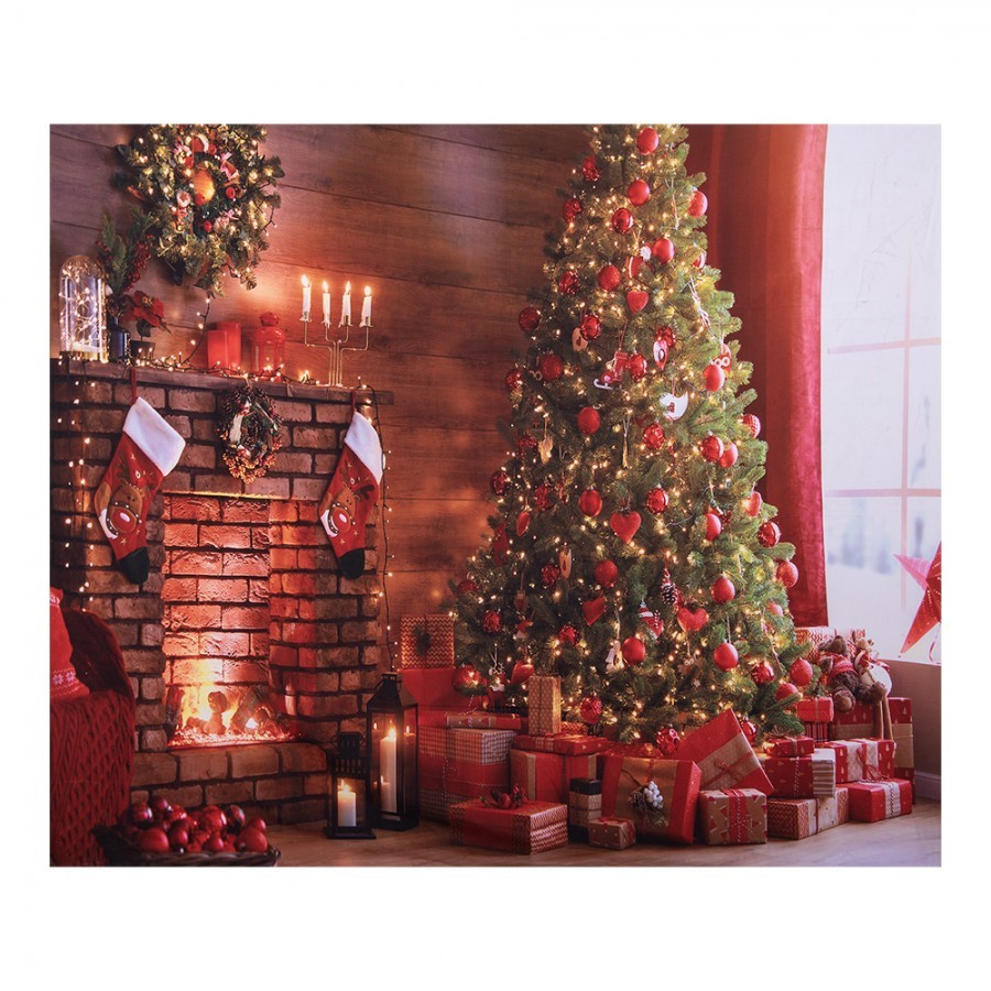Vánoční látkové pozadí se stromkem Christmas Wall Cloth - 180*1*210 cm