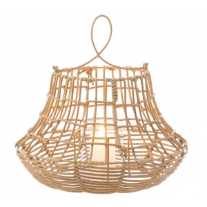 Béžová ratanová závěsná lucerna Giro - 33*33*33 cm
