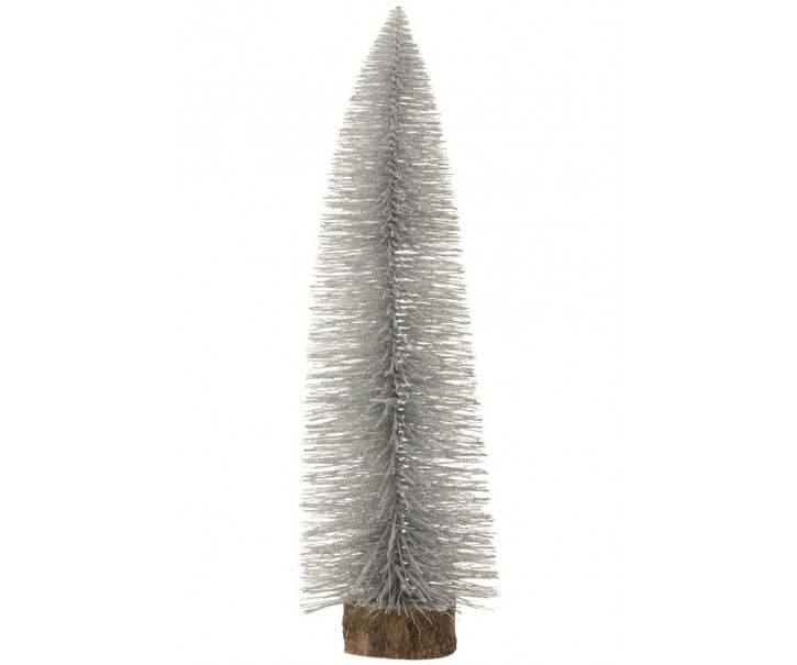 Stříbrný třpytivý stromek Tree silver XL - Ø 19*61 cm