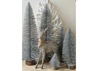 Stříbrný třpytivý stromek Tree silver XL - Ø 19*61 cm