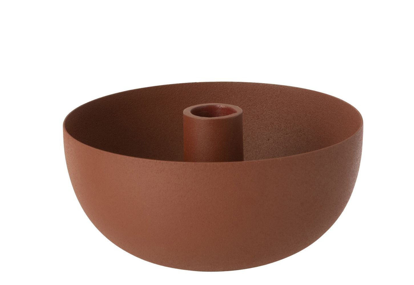 Terakotový kovový svícen na úzké svíčky Terra - Ø 15*7,5cm