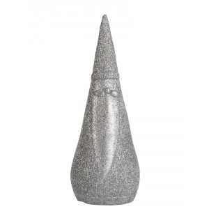 Stříbrná třpytivá dekorace Santa - Ø 7*18 cm