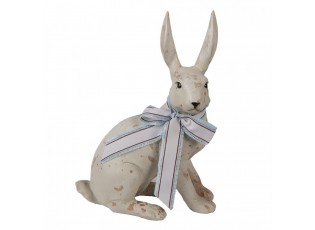 Dekorace béžový sedící králík s mašlí Rabbit Bow - 20*11*28 cm