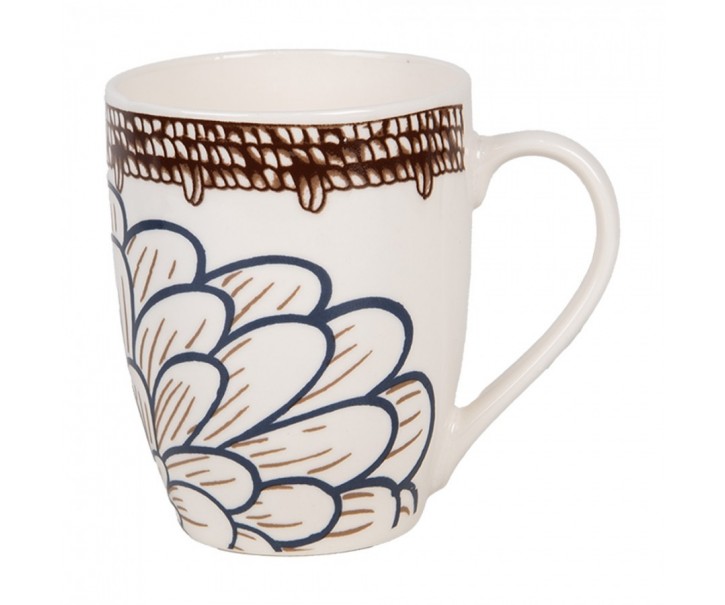Bílý keramický hrneček - 12*8*10 cm / 300 ml Clayre & Eef