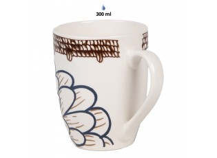 Bílý keramický hrneček - 12*8*10 cm / 300 ml