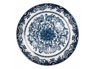 Breakfast Plate ? 21x3 Cm White Blue Ceramic - Kitchen