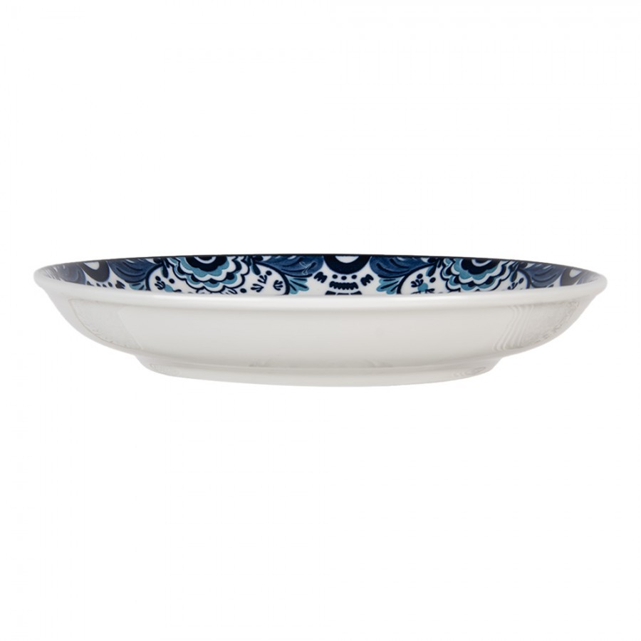Breakfast Plate ? 21x3 Cm White Blue Ceramic - Kitchen