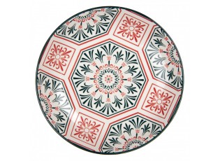 Breakfast Plate ? 21x3 Cm White Red Ceramic - Kitchen