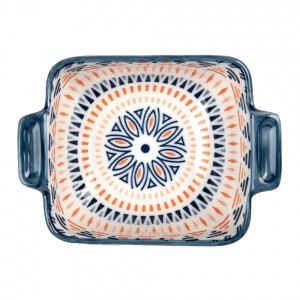 Hranatá miska s modrým vzorem Mibbo - 11*8*4 cm / 75 ml