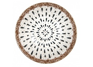 Bílá keramická miska s černým vzorem Mibbo - Ø 15*5 cm / 350 ml