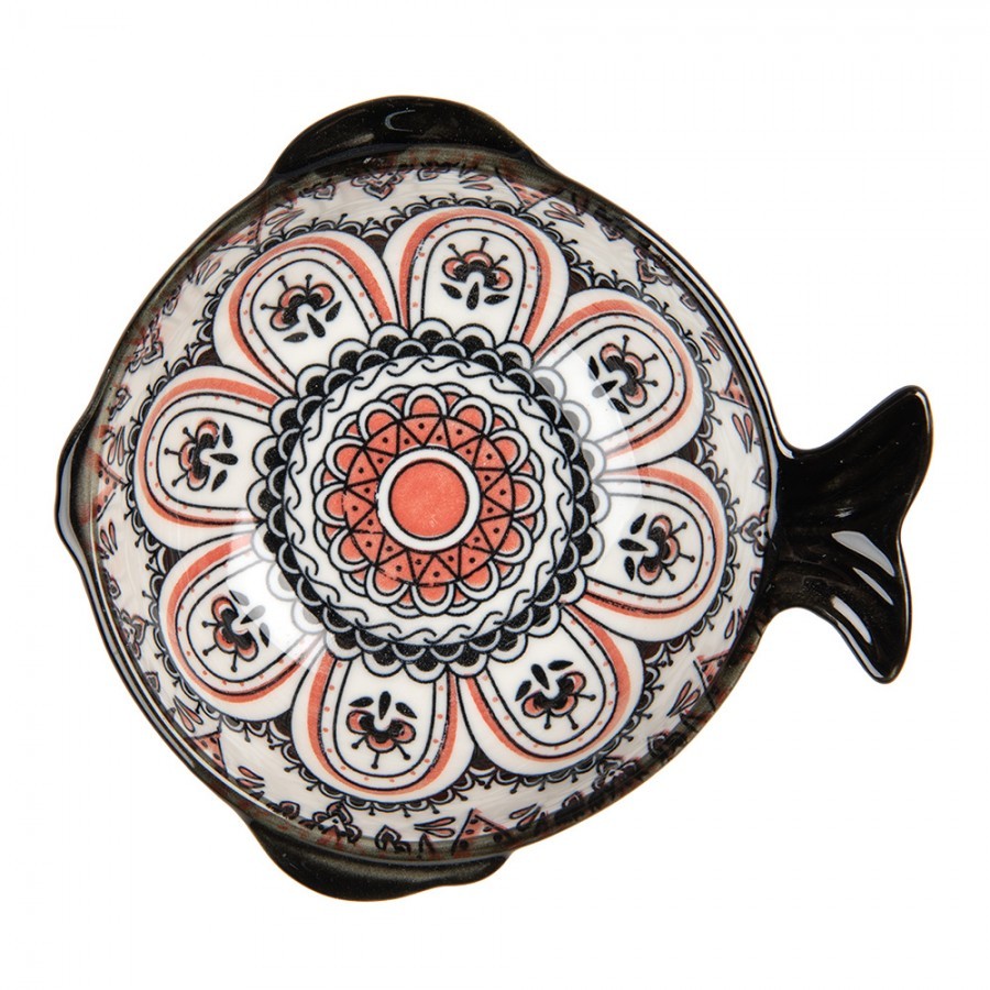 Keramická miska rybka s černým vzorem Mibbo - 15*14*5 cm / 200 ml