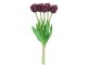 Kytice 5ks fialových realistických tulipánů Tulips Papagayo - 39 cm