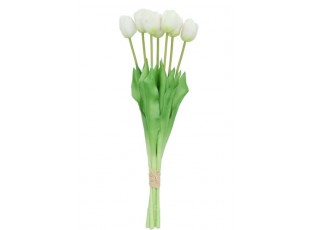 Kytice 7ks bílých realistických tulipánů Tulips - 43cm