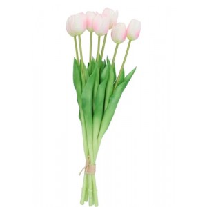 Kytice 7ks růžových realistických tulipánů Tulips - 43cm