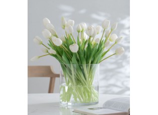 Kytice 7ks bílých realistických tulipánů Tulips - 45cm