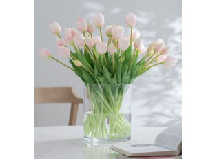 Kytice 7ks světle růžových realistických tulipánů Tulips - 45cm