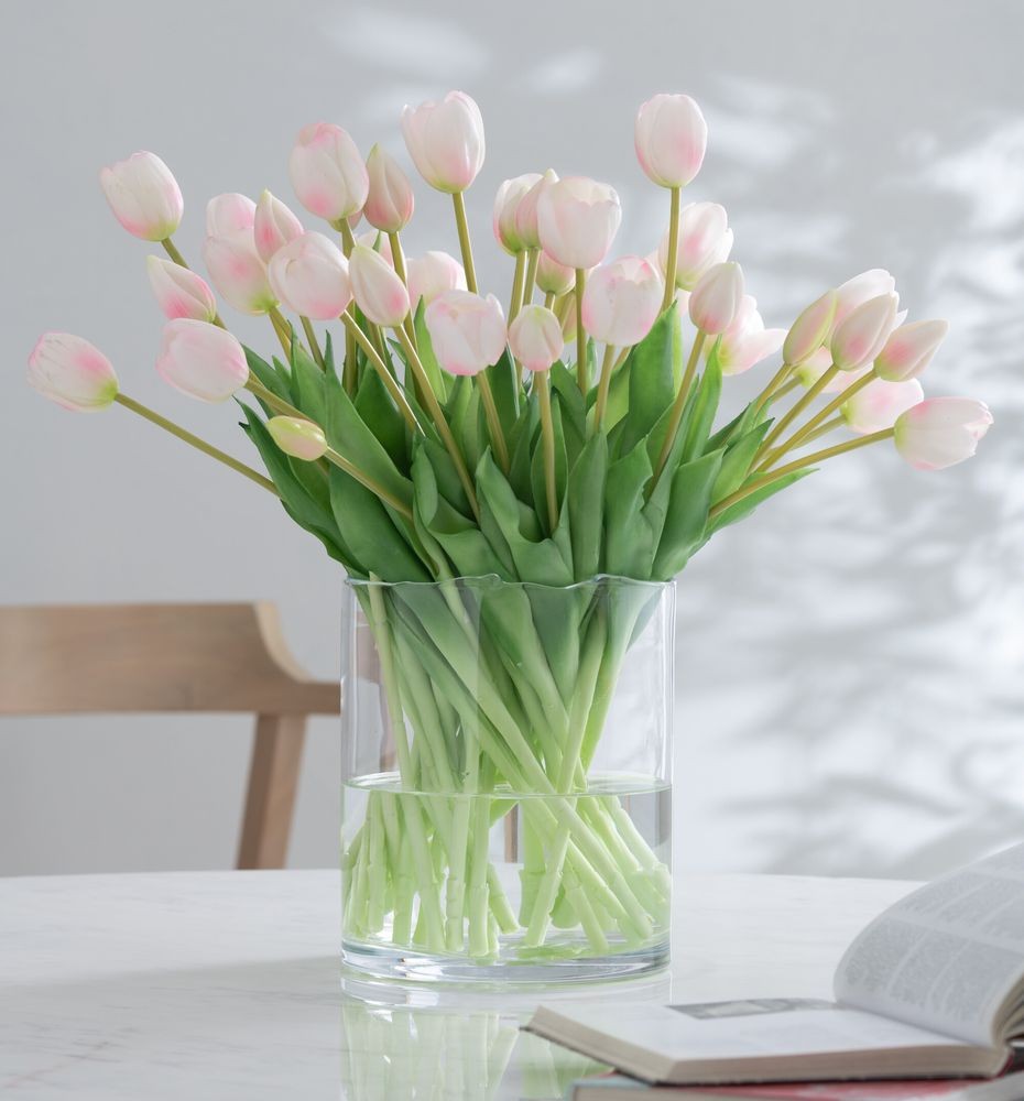 Kytice 7ks růžových realistických tulipánů Tulips - 43cm
