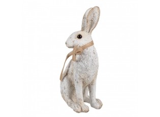 Dekorace béžový sedící králík s mašlí Rabbit Bow - 14*10*26 cm