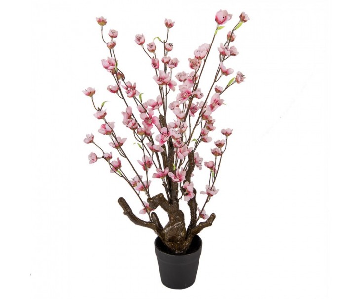 Dekorace umělý stromek třešeň s růžovými květy Cherry Blossom - 18*18*70 cm