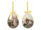 2ks dekorace závěsné vajíčko s králíčky Spring Egg - Ø 11*15 cm