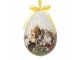 2ks dekorace závěsné vajíčko s králíčky Spring Egg - Ø 11*15 cm