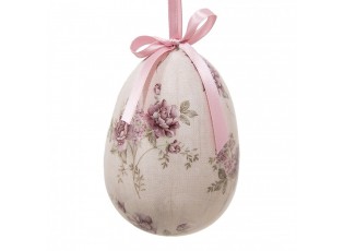 2ks dekorace vajíčko s růžemi Rose Spring Egg - Ø 9*12 cm