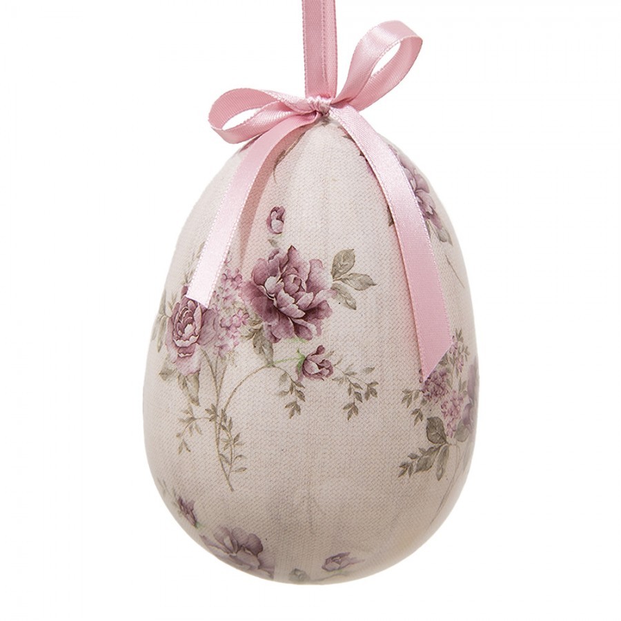 2ks dekorace vajíčko s růžemi Rose Spring Egg - Ø 9*12 cm