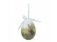6ks dekorace závěsné vajíčko s králíčky Spring Egg - Ø 7*10 cm Clayre & Eef