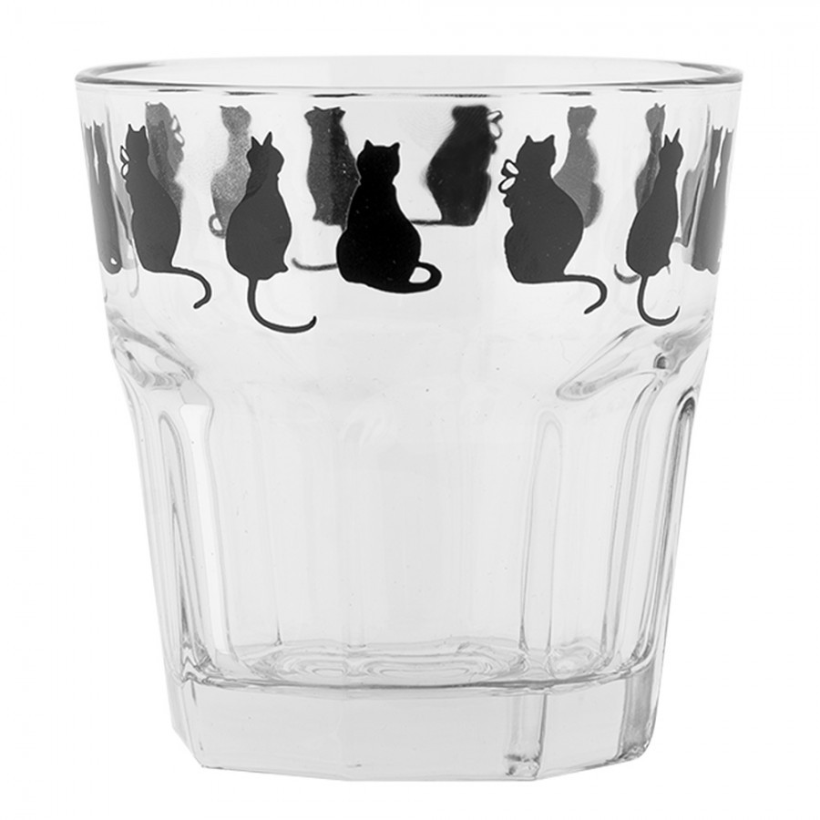 Sklenička na vodu s kočkami a srdíčkem Dog&Cat - Ø 8*8 cm / 200 ml