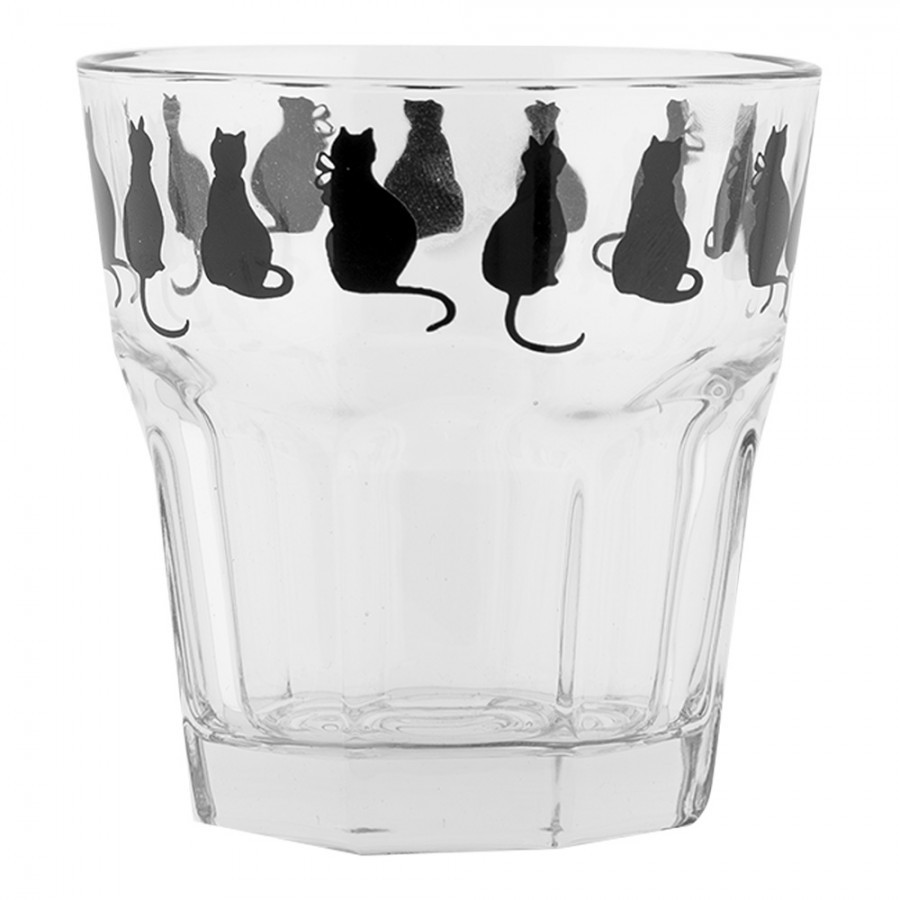 Sklenička na vodu s kočkami a srdíčkem Dog&Cat - Ø 8*8 cm / 200 ml